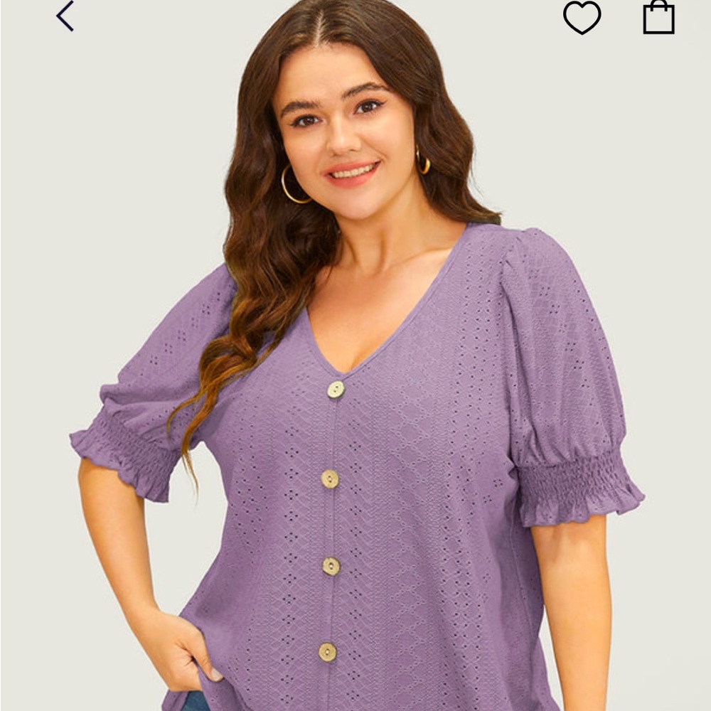 Broderie Anglaise Shirred Puff Sleeve Blouse